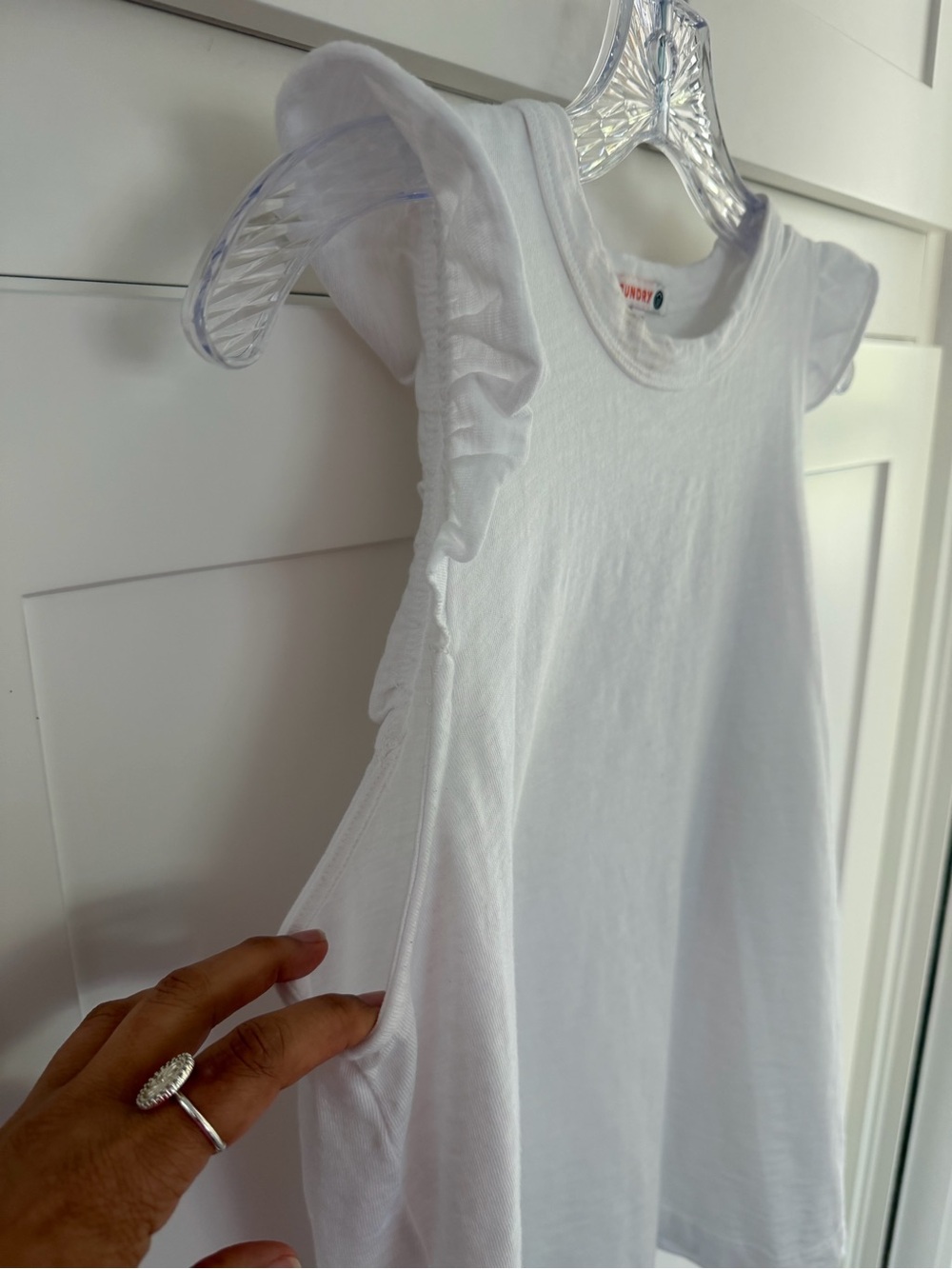 Sundry White Ruffle Cap-Sleeve Tank - Picture 5 of 7